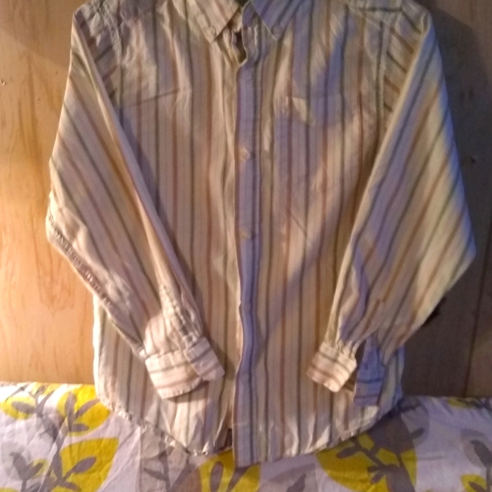 Size 10 boys long sleeve button up pinstripe shirt